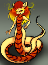 Size: 1700x2300 | Tagged: safe, artist:cornelia_nelson, lamia, original species, snake, advertisement, commission, ych result