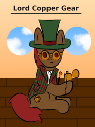 Size: 771x1024 | Tagged: safe, artist:platinumdrop, oc, oc only, oc:lord copper gear, earth pony, pony, male, solo, stallion