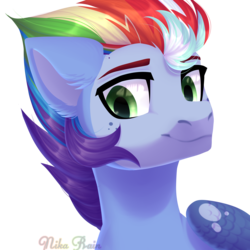 Size: 3000x3000 | Tagged: safe, artist:nika-rain, oc, oc only, pony, bust, commission, digital art, g5 concept leak style, high res, portrait, solo, spoiler