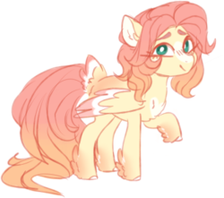 Size: 356x315 | Tagged: safe, artist:pandemiamichi, fluttershy, pony, g4, alternate design, female, simple background, solo, transparent background