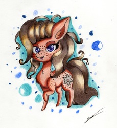 Size: 2181x2385 | Tagged: safe, artist:luxiwind, oc, oc only, oc:metal glass, earth pony, pony, chibi, female, high res, mare, solo, traditional art