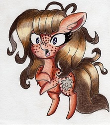 Size: 302x341 | Tagged: safe, artist:luxiwind, oc, oc only, oc:metal glass, earth pony, pony, chibi, female, mare, solo, traditional art