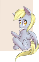 Size: 1364x2143 | Tagged: safe, artist:brok-enwings, derpy hooves, pegasus, pony, g4, cute, derpabetes, female, letter, mail, simple background, sitting, solo