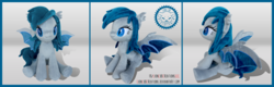 Size: 3600x1150 | Tagged: safe, artist:lioncubcreations, oc, oc only, bat pony, pony, bat pony oc, bat wings, gray, irl, multiple views, photo, plushie, sitting, solo, wings
