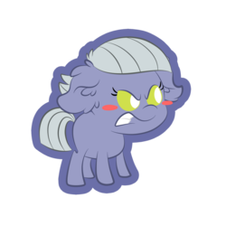 Size: 1200x1200 | Tagged: safe, artist:amethystcutey, limestone pie, earth pony, pony, g4, angry, blank flank, blush sticker, blushing, chibi, cute, female, filly, limabetes, limetsun pie, simple background, solo, transparent background, tsundere