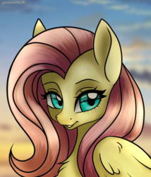 Size: 2880x3368 | Tagged: safe, artist:cottonaime, fluttershy, pegasus, pony, g4, beautiful, cute, female, high res, looking at you, mare, shyabetes, smiling, solo