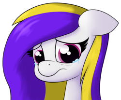 Size: 3451x2856 | Tagged: safe, artist:moonatik, oc, oc only, oc:daylily, earth pony, pony, bust, commission, crying, female, high res, looking down, mare, simple background, solo, transparent background