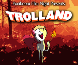 Size: 1200x1000 | Tagged: safe, artist:daisyhead, oc, oc:flicker, pony, ponibooru film night, fire, trolland