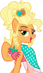 Size: 4205x7069 | Tagged: safe, artist:andoanimalia, applejack, earth pony, pony, g4, simple ways, absurd resolution, applejack is best facemaker, applejewel, clothes, female, freckles, lidded eyes, open mouth, simple background, solo, transparent background, vector