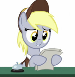 Size: 704x720 | Tagged: safe, edit, edited screencap, editor:lonely fanboy48, screencap, derpy hooves, pegasus, pony, best gift ever, g4, cute, hat, mail, mailpony, not a vector, paper, simple background, solo, transparent background