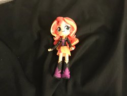 Size: 2048x1536 | Tagged: safe, artist:theanimefanz, sunset shimmer, equestria girls, g4, bed, doll, equestria girls minis, irl, photo, toy, twitter link