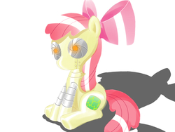 Size: 1024x768 | Tagged: artist needed, safe, apple bloom, pony, robot, robot pony, g4, adorabloom, apple bloom bot, cute