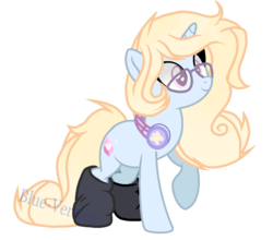 Size: 1024x902 | Tagged: safe, artist:jxst-blue, oc, oc only, oc:love shield twinkle, pony, unicorn, clothes, female, glasses, headphones, mare, simple background, socks, solo, transparent background