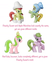 Size: 1242x1544 | Tagged: safe, apple munchies, peachy sweet, red gala, pony, g4, apple family member, blind bag, female, friendship is magic collection, irl, photo, toy
