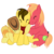 Size: 1280x1280 | Tagged: safe, artist:hutarin, big macintosh, braeburn, oc, earth pony, pony, g4, bandana, cowboy hat, eyes closed, hat, hug, male, simple background, sitting, smiling, stallion, transparent background, unshorn fetlocks