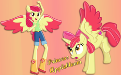 Size: 4636x2897 | Tagged: safe, artist:grapefruitface1, artist:tunchawk, artist:whitelieevee13, apple bloom, alicorn, equestria girls, g4, alicornified, base used, bloomicorn, boots, clothes, jeans, missing accessory, older, older apple bloom, pants, ponied up, princess apple bloom, race swap, shoes, show accurate
