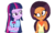 Size: 1500x890 | Tagged: safe, artist:bigpurplemuppet99, saffron masala, twilight sparkle, equestria girls, g4, afro, alternate hairstyle, bun hairstyle, equestria girls-ified, female, lesbian, shipping, twiffron