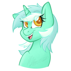 Size: 800x800 | Tagged: safe, artist:shellythewolf1, lyra heartstrings, pony, unicorn, g4, bust, commission, eye clipping through hair, female, mare, simple background, smiling, solo, transparent background
