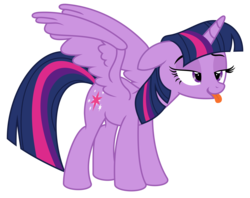 Size: 9000x7123 | Tagged: safe, artist:kuren247, twilight sparkle, alicorn, pony, g4, absurd resolution, cute, female, folded wings, lidded eyes, mare, princess of friendship, raspberry, show accurate, simple background, tongue out, transparent background, twiabetes, twilight sparkle (alicorn), vector