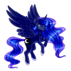 Size: 3500x3500 | Tagged: safe, artist:micky-ann, artist:shimmer-strike, princess luna, alicorn, pony, clothes, collaboration, cutie mark, ear fluff, ethereal mane, eyeshadow, female, floating, flying, makeup, mare, shoes, simple background, solo, transparent background, unshorn fetlocks
