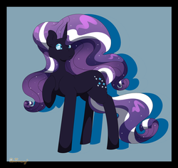 Size: 1280x1207 | Tagged: safe, artist:yanie-the-brown-pone, nightmare rarity, pony, unicorn, g4, female, mare, raised hoof, simple background, solo