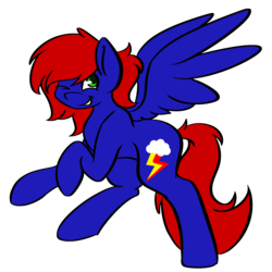 Size: 3200x3200 | Tagged: safe, artist:melonzy, oc, oc only, oc:shrapnel, pegasus, pony, 2019 community collab, derpibooru community collaboration, high res, looking at you, one eye closed, simple background, solo, transparent background, wink