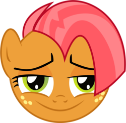 Size: 3063x3000 | Tagged: safe, artist:caliazian, babs seed, pony, g4, one bad apple, babsface, female, high res, looking at you, simple background, smiling, smug, transparent background, vector