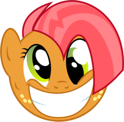 Size: 3062x3023 | Tagged: safe, artist:caliazian, babs seed, pony, g4, derp, grin, high res, simple background, smiling, transparent background