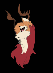Size: 464x645 | Tagged: safe, artist:regardirus, oc, oc only, oc:wisteria evergreen, deer, pony, black background, chest fluff, deer oc, male, simple background, solo