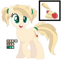 Size: 399x387 | Tagged: safe, artist:awoomarblesoda, oc, oc only, oc:apple whip, earth pony, pony, female, mare, offspring, parent:applejack, parent:caramel, parents:carajack, simple background, solo, transparent background