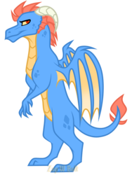 Size: 1536x2048 | Tagged: safe, artist:detoxx-retoxx, oc, oc only, unnamed oc, dragon, commission, dragon oc, male, offspring, parent:garble, parent:princess ember, parents:emble, show accurate, simple background, solo, transparent background