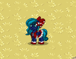 Size: 850x658 | Tagged: safe, oc, oc only, oc:midnight mist, pegasus, pony, pony town, christmas, clothes, costume, hearth's warming eve, holiday, outfit