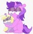 Size: 612x622 | Tagged: safe, artist:pinkiespresent, amethyst star, dinky hooves, sparkler, pony, unicorn, g4, amethyst star is not amused, blank flank, blushing, dinkabetes, dinky hooves is not amused, don't talk to me or my son ever again, duo, female, filly, frown, hug, judging you, kidcore, lidded eyes, mare, missing cutie mark, simple background, sisterly sparkler, sisters, sitting, unamused, white background, younger