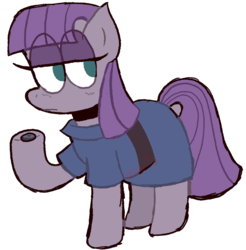Size: 942x959 | Tagged: safe, artist:pinkiespresent, boulder (g4), maud pie, earth pony, pony, g4, clothes, dress, female, hoof hold, kidcore, mare, raised hoof, simple background, solo, transparent background