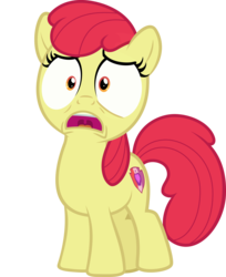 Size: 3000x3685 | Tagged: safe, artist:sollace, edit, editor:slayerbvc, vector edit, apple bloom, earth pony, pony, g4, accessory-less edit, female, filly, high res, missing accessory, show accurate, simple background, solo, transparent background, vector, wide eyes