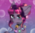 Size: 2760x2610 | Tagged: safe, artist:yukomaussi, oc, oc only, oc:luminous tempo, pony, bell, bell collar, chest fluff, christmas, christmas lights, collar, commission, ear fluff, female, high res, holiday, light, looking at you, mare, solo, starry eyes, stars, wingding eyes, ych result