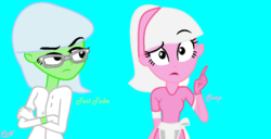 Size: 913x468 | Tagged: safe, artist:coriisthename, equestria girls, g4, equestria girls-ified, inanimate insanity, soap (inanimate insanity), test tube (inanimate insanity)