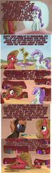Size: 1212x4004 | Tagged: safe, artist:hewison, oc, oc:pun, oc:sunshine morning, earth pony, pony, ask pun, ask, female, golden oaks library, mare, mouth hold, pun, tray, tumblr
