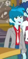 Size: 305x623 | Tagged: safe, screencap, curly winds, some blue guy, thunderbass, equestria girls, g4, my little pony equestria girls: better together, school of rock, background human, clothes, offscreen character, smiling