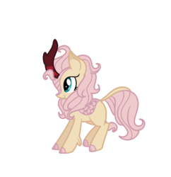 Size: 1155x1193 | Tagged: safe, artist:andromedasparkz, fluttershy, kirin, g4, female, kirin fluttershy, kirin-ified, simple background, solo, species swap, standing, transparent background