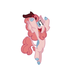 Size: 1155x1193 | Tagged: safe, artist:andromedasparkz, pinkie pie, kirin, g4, excited, female, happy, jumping, kirin pinkie, kirin-ified, simple background, solo, species swap, transparent background