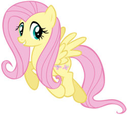 Size: 5007x4543 | Tagged: safe, artist:andoanimalia, fluttershy, pegasus, pony, g4, may the best pet win, absurd resolution, cute, female, simple background, smiling, solo, transparent background, trotting, vector