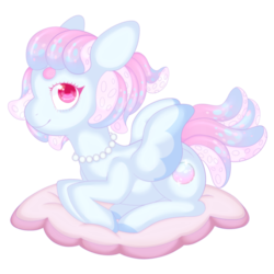 Size: 2700x2700 | Tagged: safe, artist:veincchi, oc, oc only, pegasus, pony, cute, female, high res, mare, pearl, pillow, solo, tentacles
