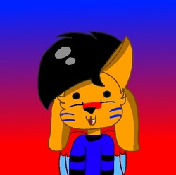 Size: 520x515 | Tagged: safe, oc, oc:golden shock, barely pony related, furry, gradient background, kittydog, solo