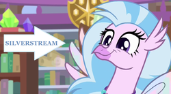 Size: 1050x580 | Tagged: safe, edit, edited screencap, screencap, silverstream, classical hippogriff, hippogriff, g4, what lies beneath, captain obvious, caption arrow