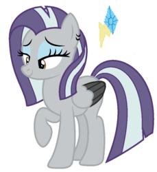 Size: 792x866 | Tagged: safe, artist:lucymarie2000, oc, oc only, pegasus, pony, base used, cutie mark, eyeshadow, female, lidded eyes, makeup, mare, offspring, parent:rarity, parent:thunderlane, parents:rarilane, simple background, solo, white background