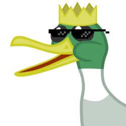 Size: 300x300 | Tagged: safe, bird, duck, g4, crown, deal with it, duck king, generic animal, jewelry, op, regalia, simple background, solo, sunglasses, swag glasses, transparent background