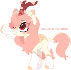 Size: 444x436 | Tagged: safe, artist:pandemiamichi, oc, oc only, oc:cherry blossom, kirin, base used, female, simple background, solo, transparent background
