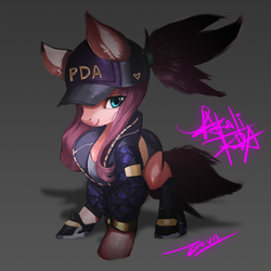 Size: 3333x3333 | Tagged: safe, artist:theprince, earth pony, pony, akali, clothes, female, high res, k-pop, k/da, league of legends, mare, ponified, solo
