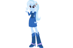 Size: 818x543 | Tagged: safe, artist:harmonyguard, trixie, equestria girls, g4, boots, clothes, eqg promo pose set, female, high heel boots, shoes, simple background, skirt, solo, white background